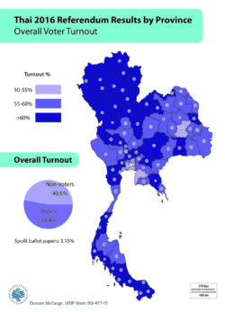 2016 Thai Referendum Turonout Color